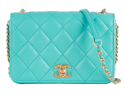 Mini Everyday Chic Flap, Lambskin, Turquoise, 27068837, DB/AC/E, 3*